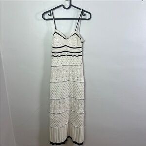 Elegant White and Black crochet dress